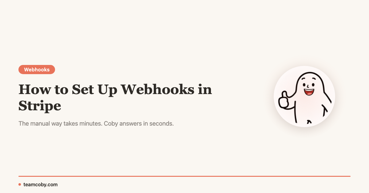 How to Set Up Webhooks in Stripe | Team Coby